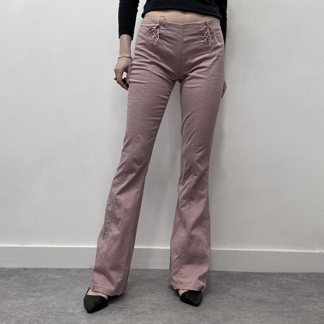 Pink corset flared jeans