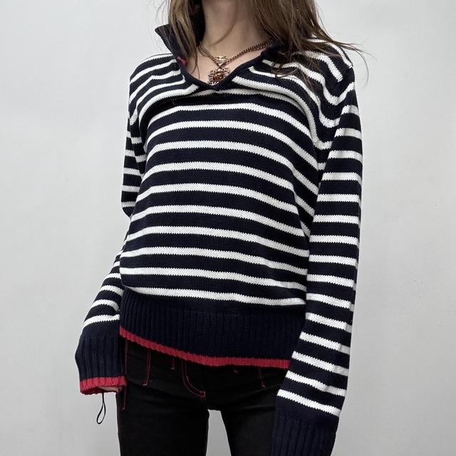 Knitted striped slouchy oversized jumper