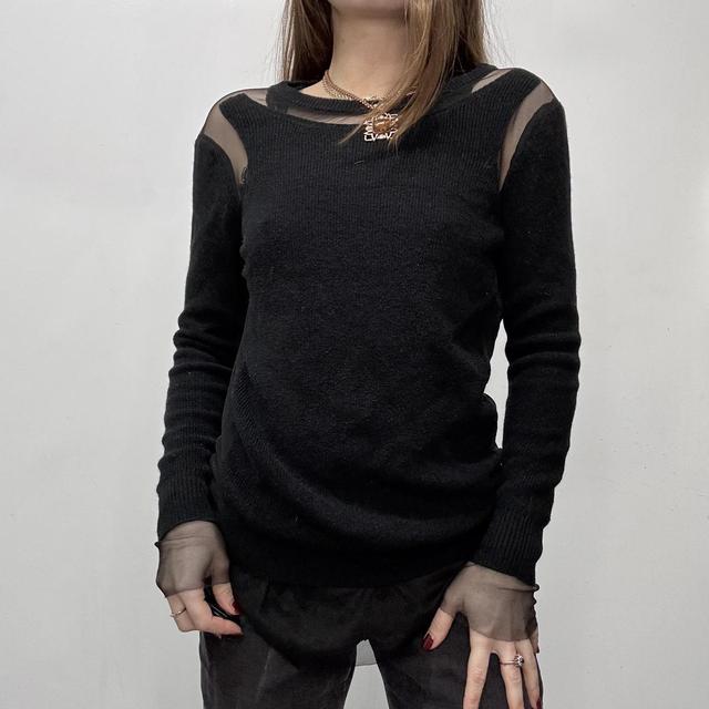 Diesel black mesh cut out jumper