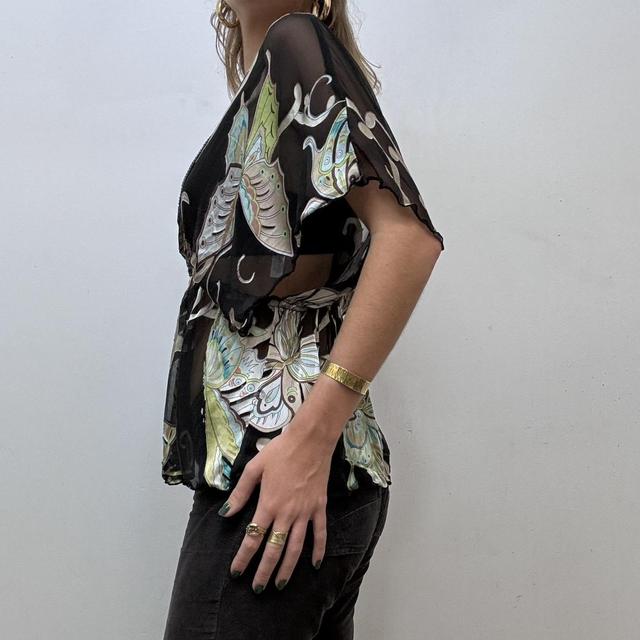 Sheer floaty silk butterfly blouse