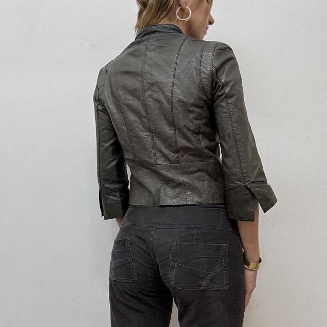Grunge black fitted leather jacket