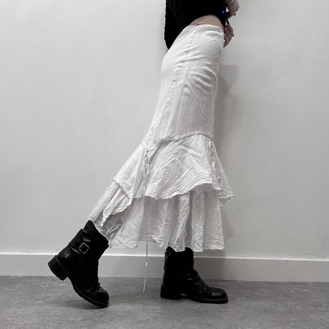 White layered sheer cotton fairy skirt