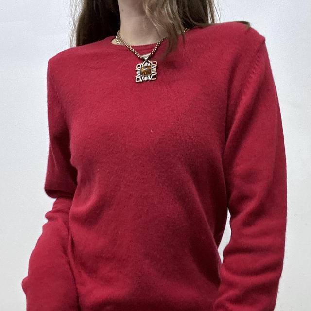 Red wool knitted jumper