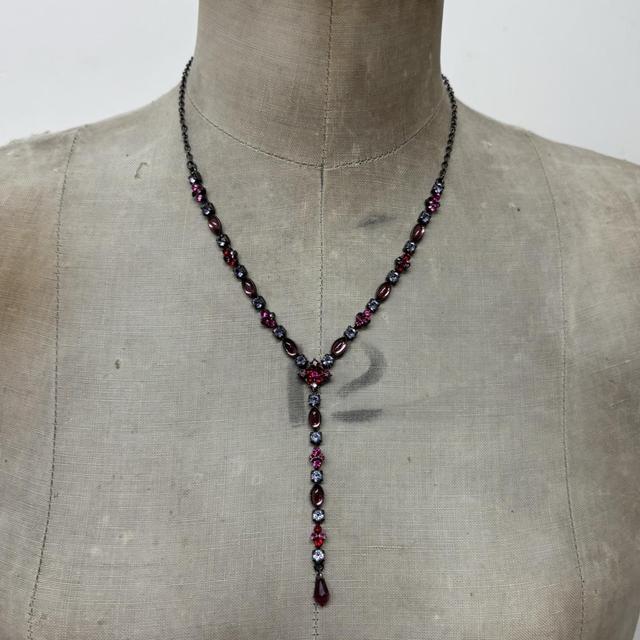 Red gemstone fairy necklace
