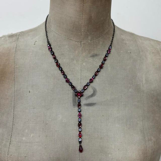 Red gemstone fairy necklace