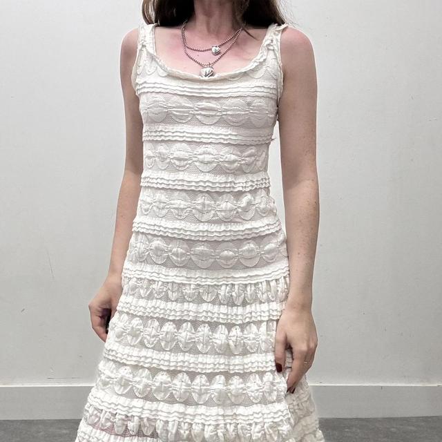 White lace flared coquette dress