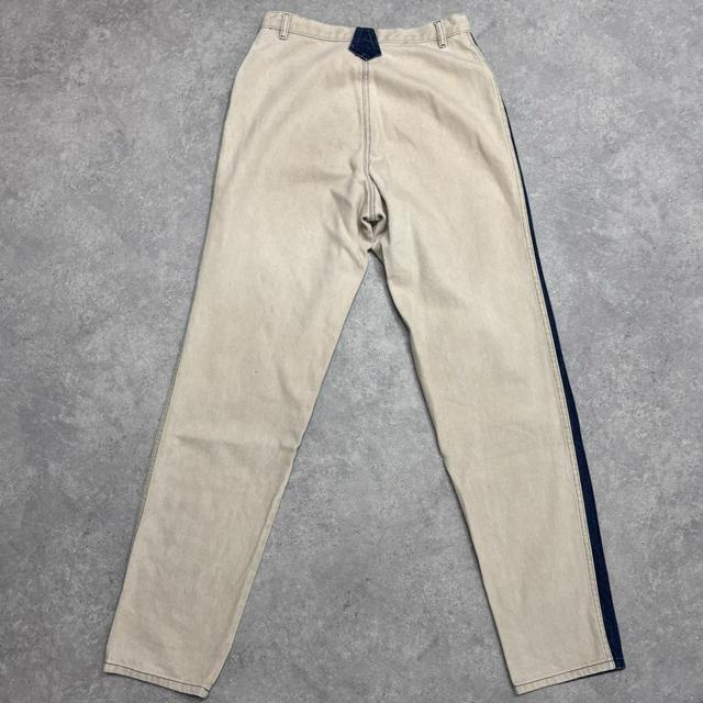 Denim patchwork chaps-style jeans