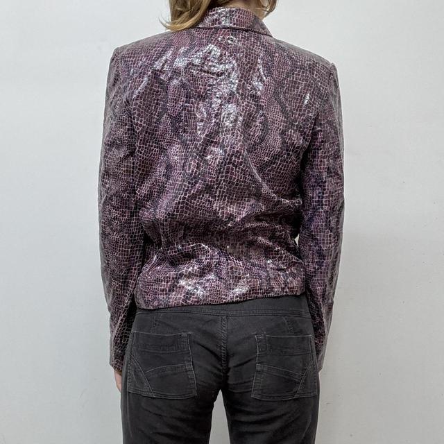 Purple snakeskin leather jacket