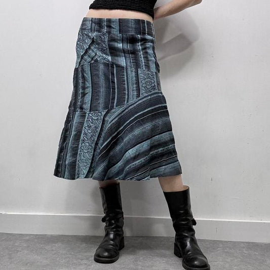 Pinstripe grunge fairy midi skirt