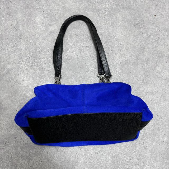 Blue suede shoulder bag