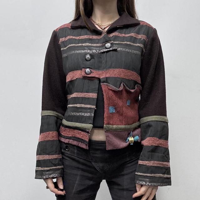 Flared hippie asymmetric jacket
