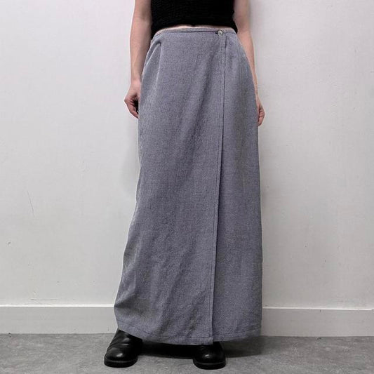 Checked gingham wrap skirt