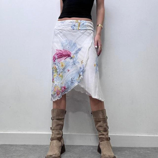 Silk floaty fairy watercolour skirt