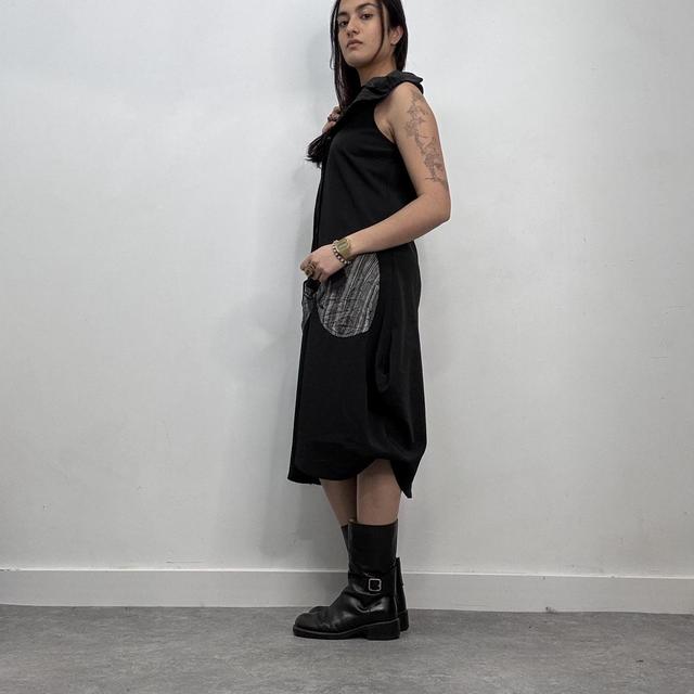 Pinstripe structured cargo dress