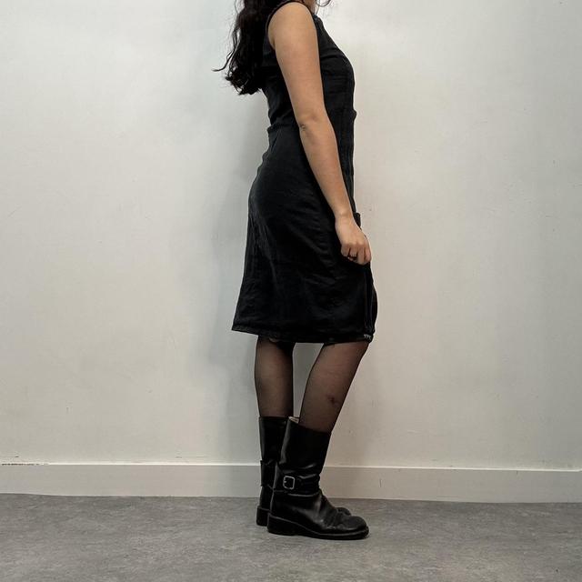 Eyelet studded asymmetric dress