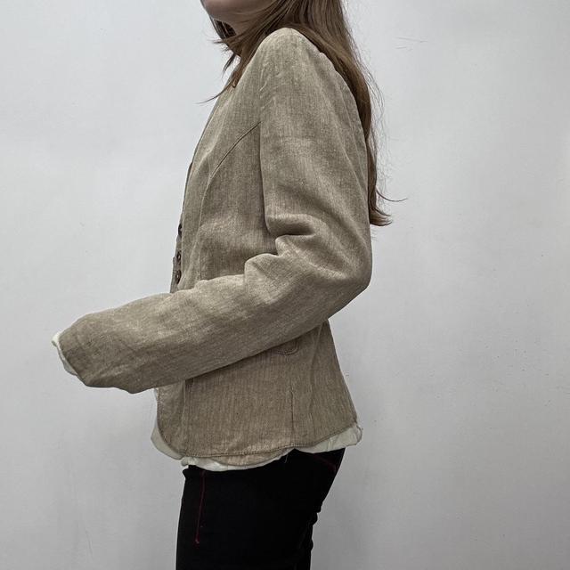 Slouchy puff hook linen blazer