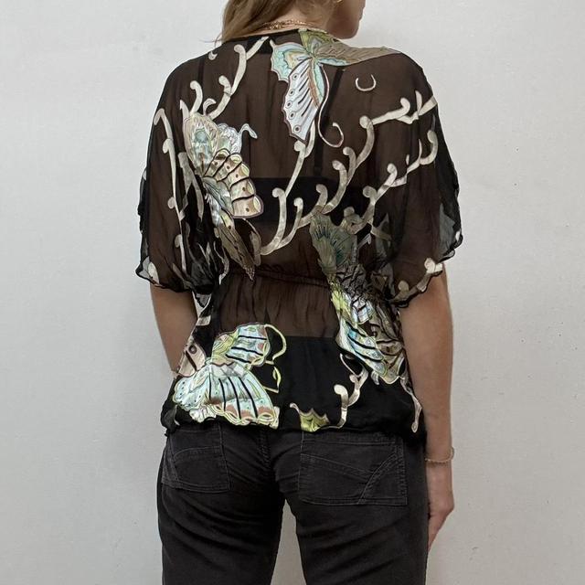 Sheer floaty silk butterfly blouse