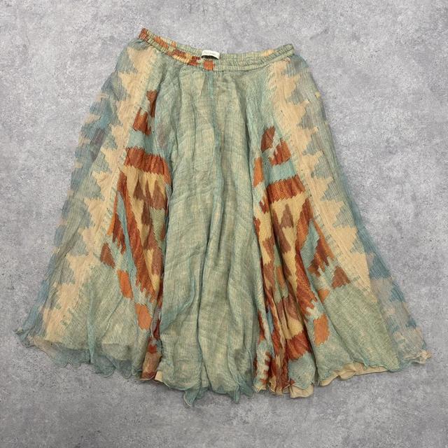 Sheer crinkle silk floaty boho skirt