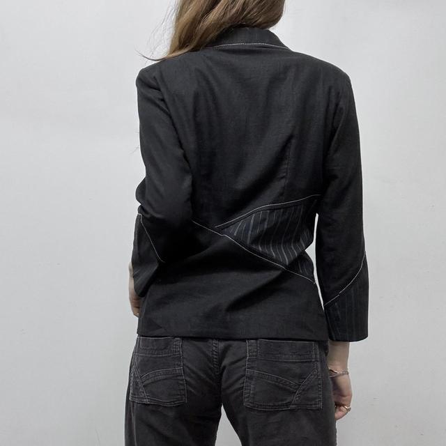 Black pinstripe flared jacket