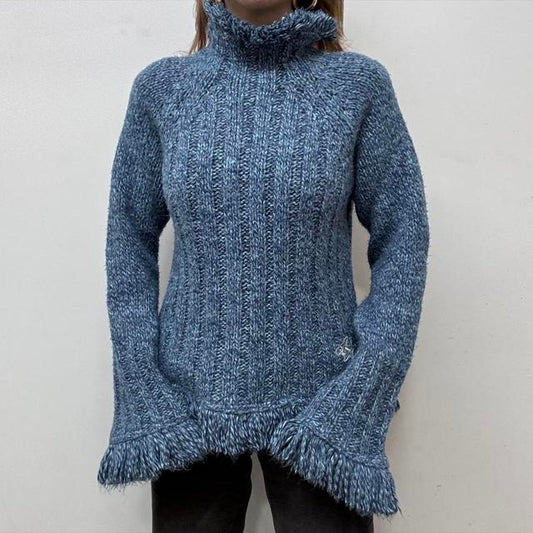Hippy ribbed tassel knit jumper