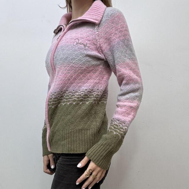 Ombre wool zip-up cardigan