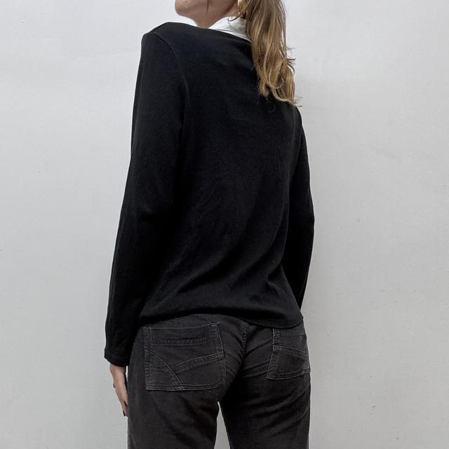 Pinstripe office grunge zip-up cardigan