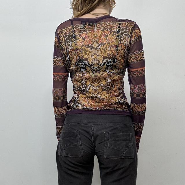 Graphic printed sheer long sleeve tshirt