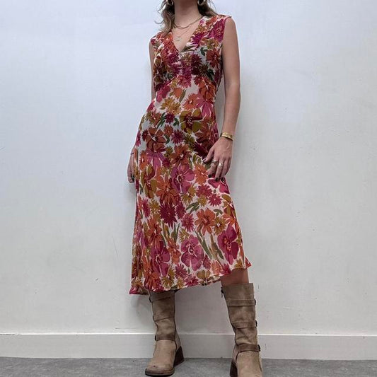 Sheer floral summer dress