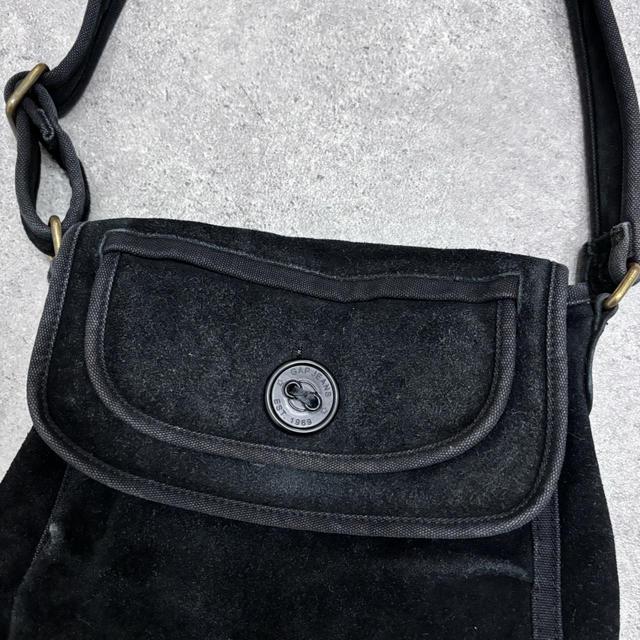 Black suede shoulder bag