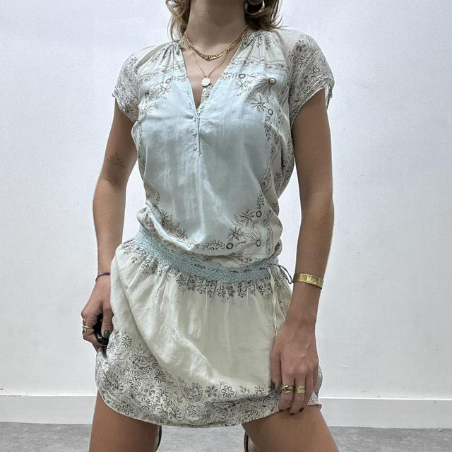 Lace paisley floral mini dress