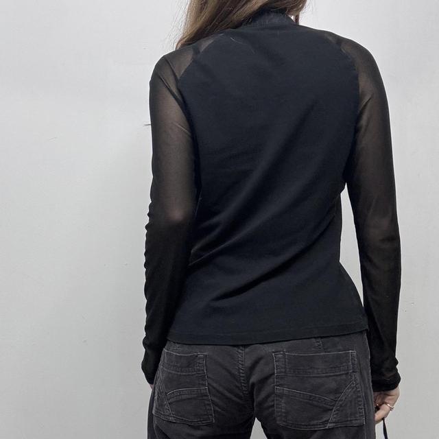 Black ruffle flared shirt