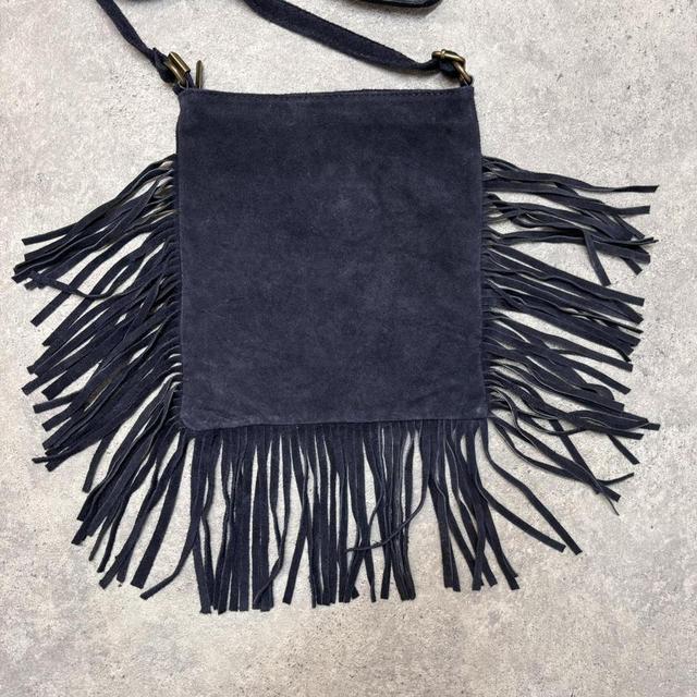 Leather fringe western croc bag