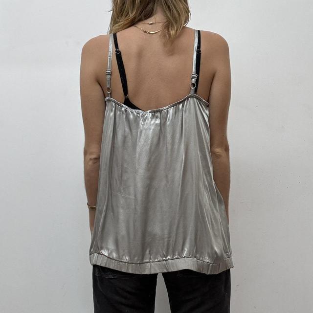 Grey silk puff cami vest
