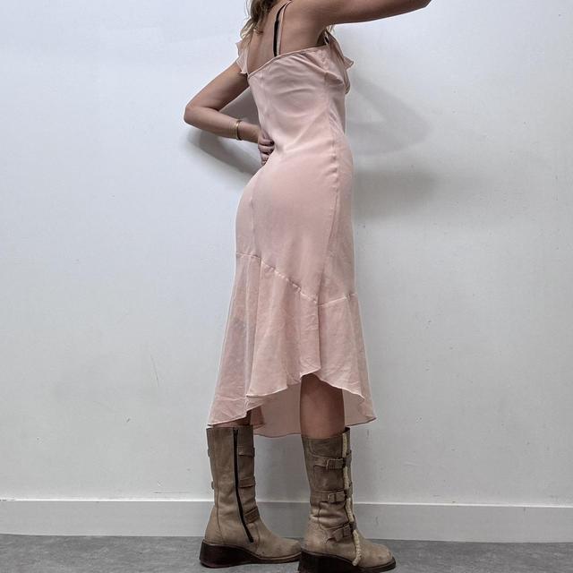 Pink drape waterfall dress