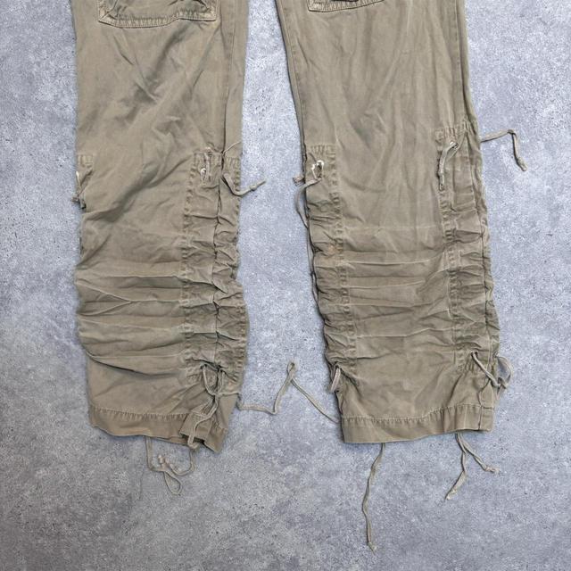 Khaki lace up cargo trousers