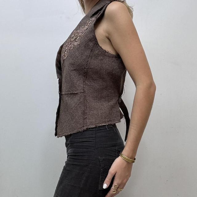 Brown twee distressed waistcoat
