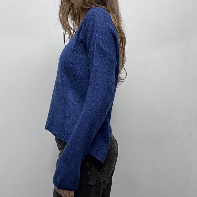 Slouchy sheer mohair wide neck jumper
