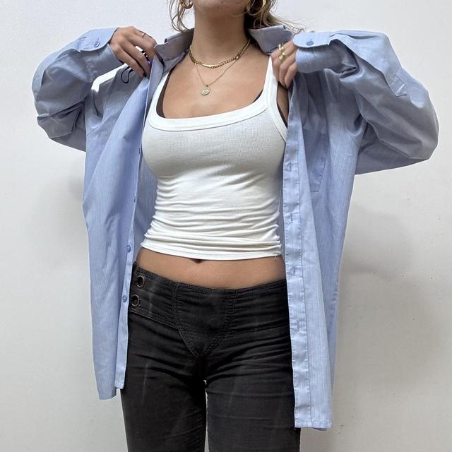 Blue pinstripe shirt