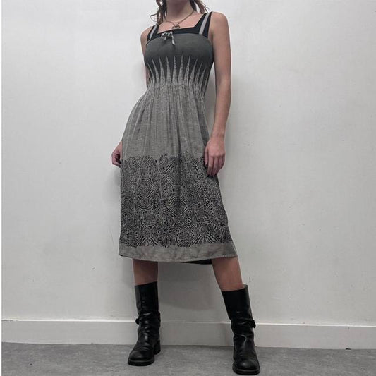 Paisley flare printed dress