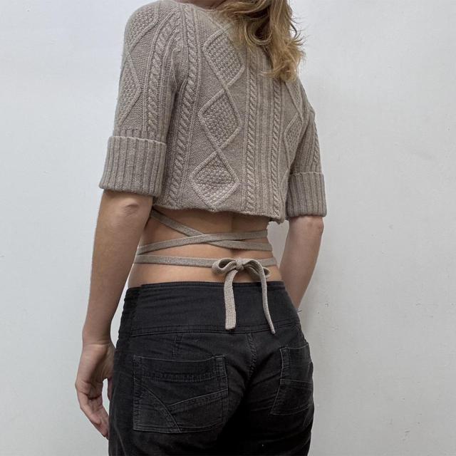 Wool wrap cropped cardigan