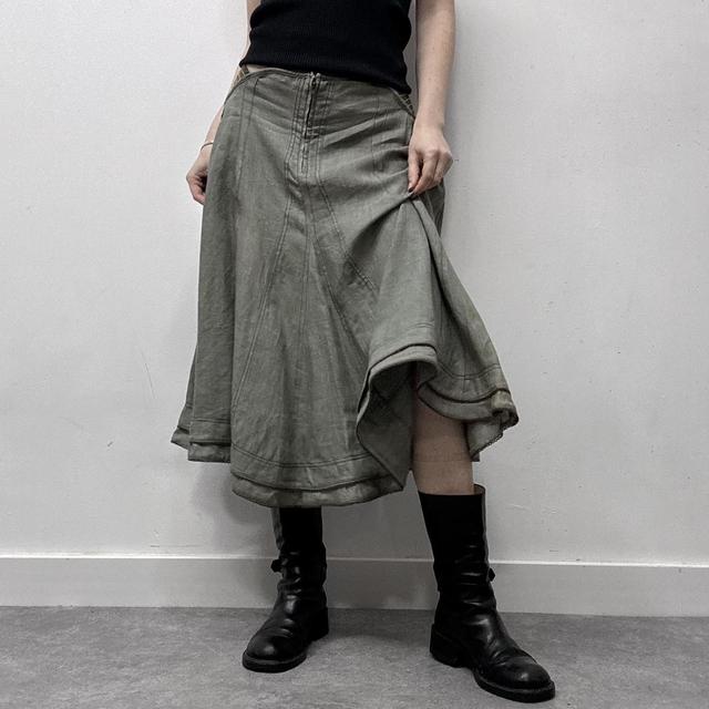 Khaki flared distressed fairy skirt