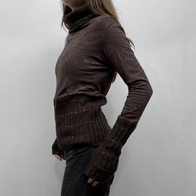Brown mohair knit paisley fairy jumper