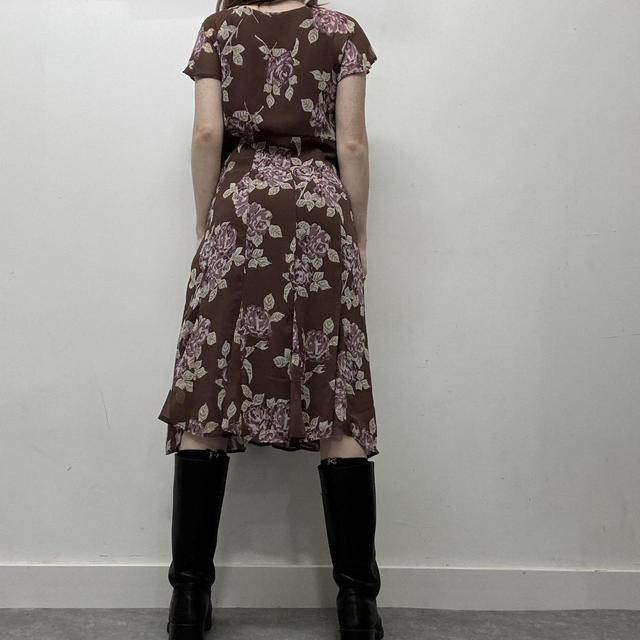 Boho brown floral summer dress