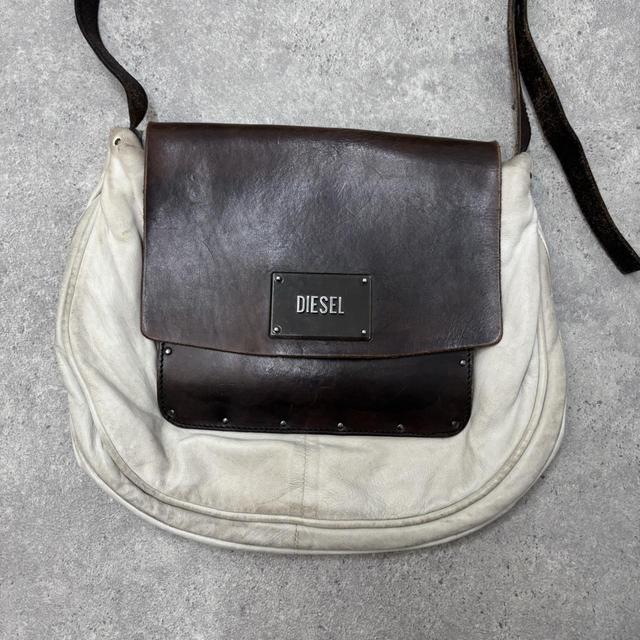 Distressed diesel leather crossbody bag