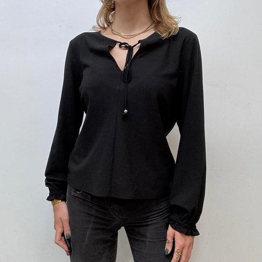 Black puff balloon shirt