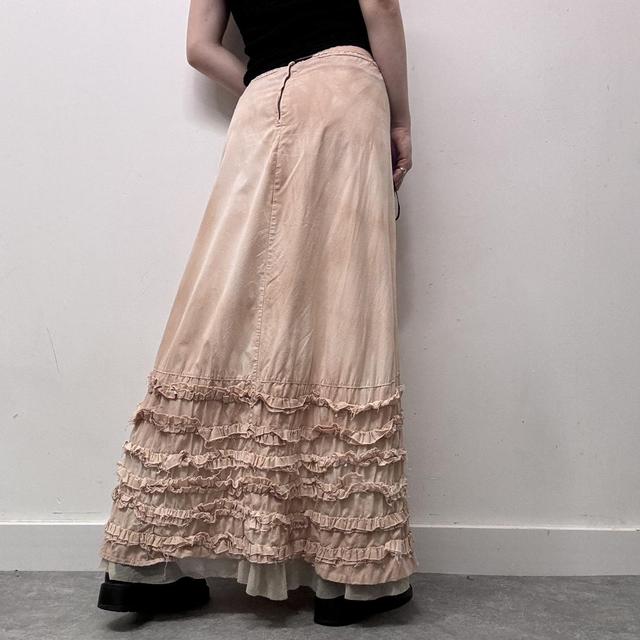 Distressed ruffle fairy maxi skirt