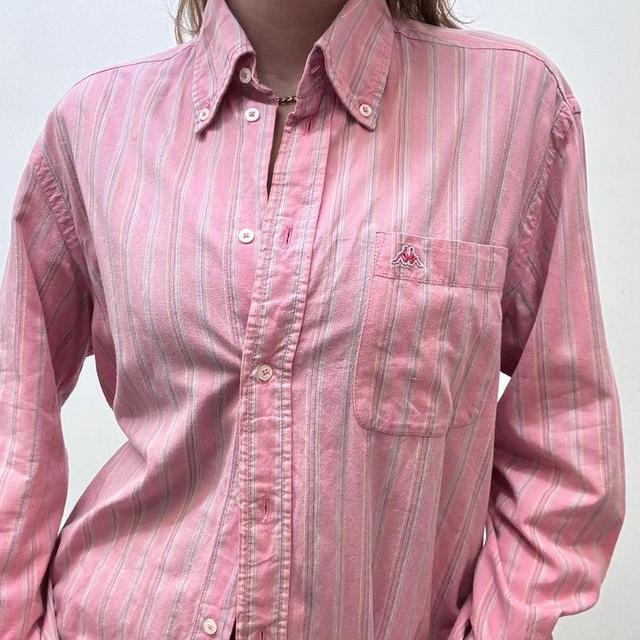Pink pinstriped oversized shirt