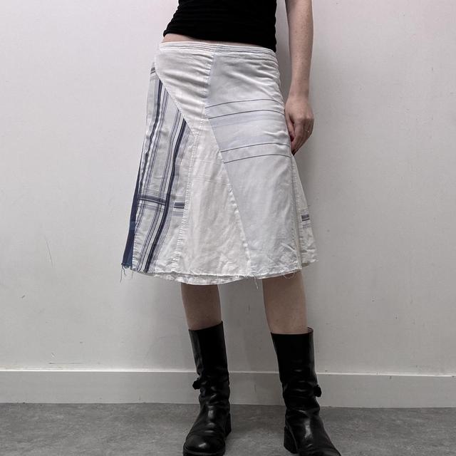 Archival pinstripe patchwork summer skirt