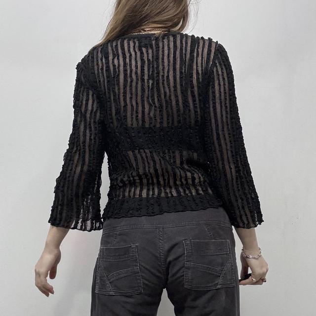 Sheer lace ribbed flared corset top