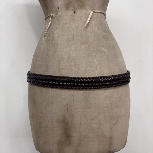 Brown woven leather belt